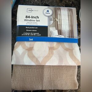 Mainstays Beige and Tan Curtain Set